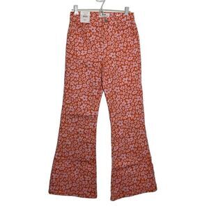 Cotton On Womens Original Flare Jeans Bella Daisy Groovy 70s Floral Y2K NWT US 4
